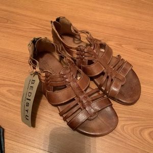 BED|STÜ Cara Women’s Leather Sandal Tan Rustic 6.5
